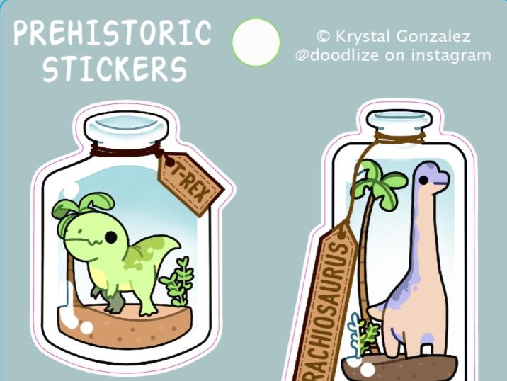 Dino in a Jar Sticker Packs