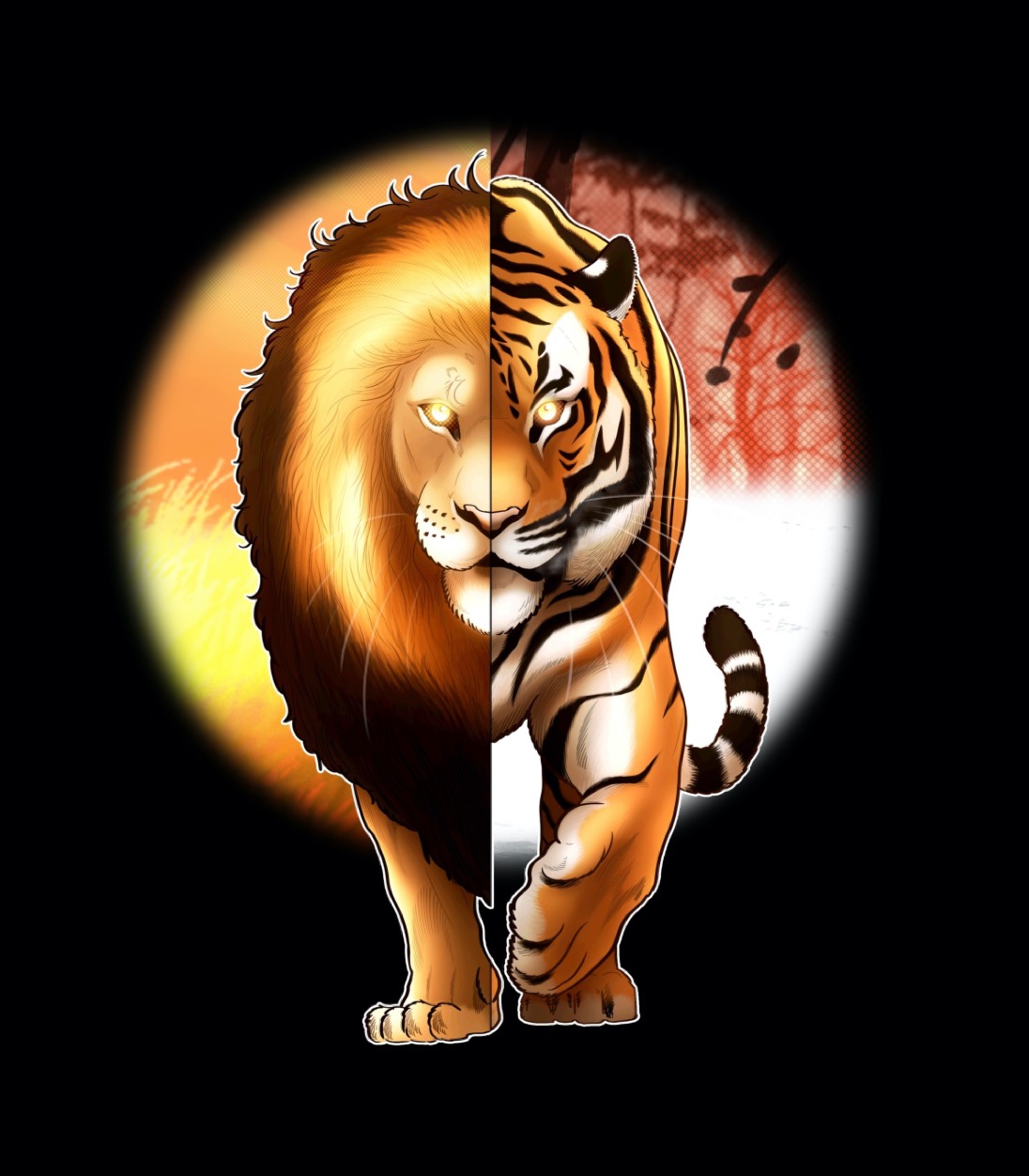 Lions and Tigers T-Shirt Design