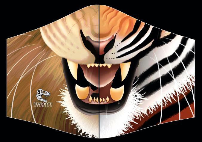 Lion and Tiger Face Mask