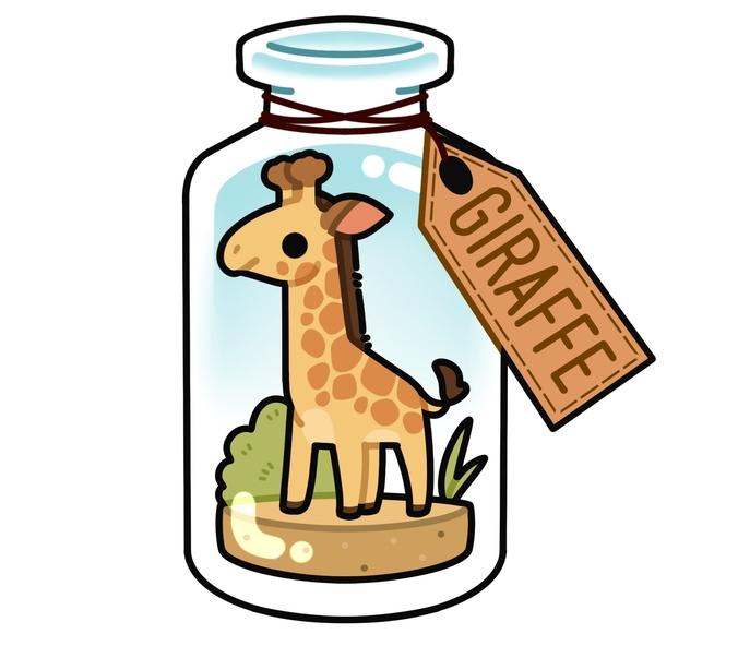 Giraffe in a Bottle
