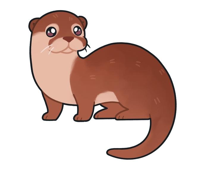 River Otter Wood Magnet