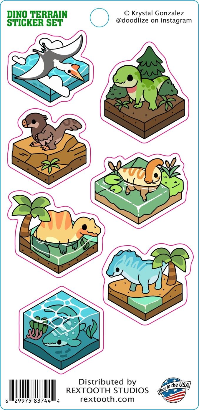 Terrain Dino Sticker Set