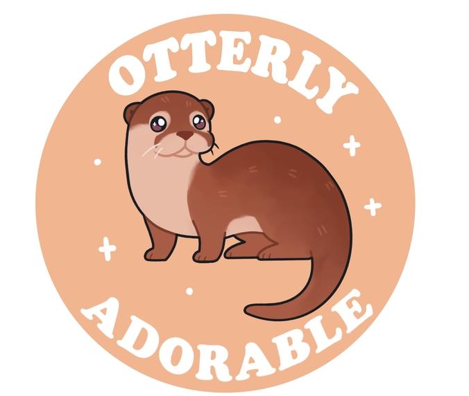 Otterly Adorable Wood Magnet