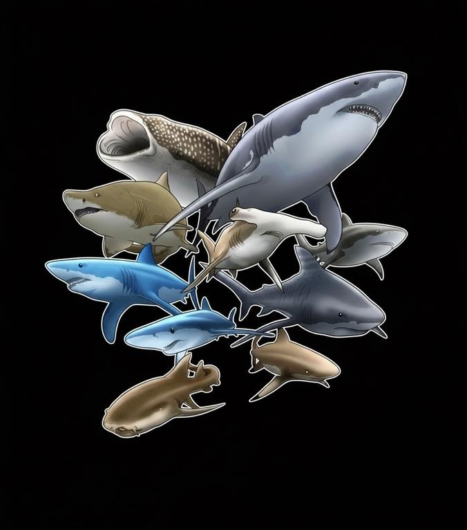 Shark Medley Acrylic Key Ring