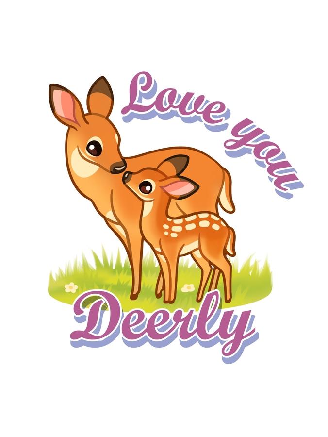 White Tail Doe and Fawn Sticker